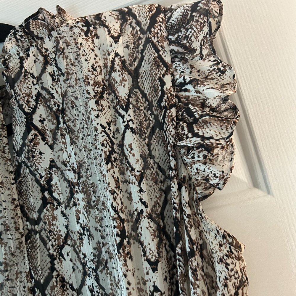 TCEC Snake Print Smocked Waist Mini Dress Size Large - Picture 12 of 12